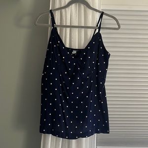 Old Navy blue and white pola dot tank top
